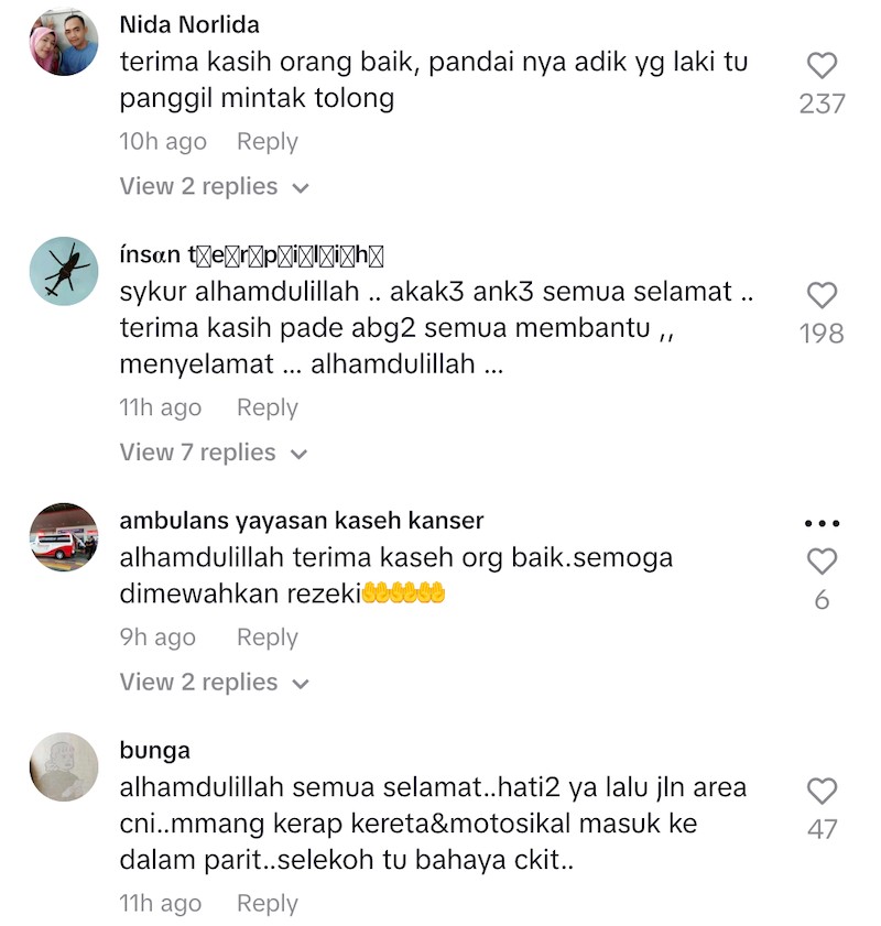 Sekeluarga berdepan detik cemas kereta terbabas dalam sungai, berjaya diselamatkan orang awam 10